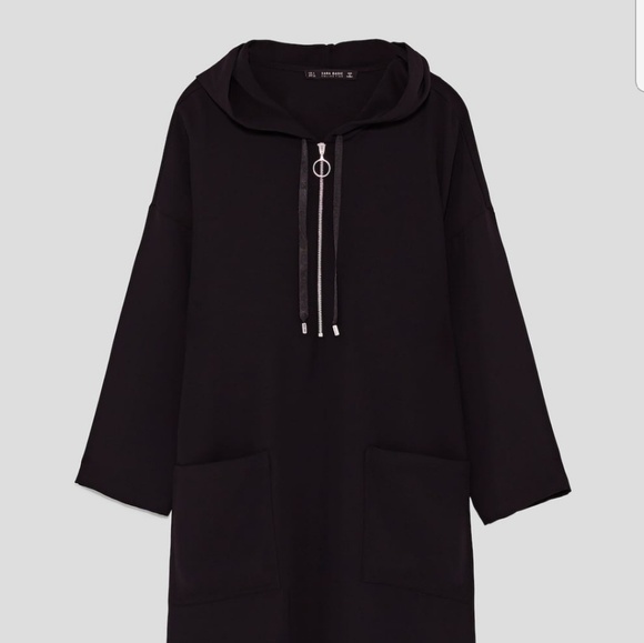 Zara Tops Zara Hoodie Dress With Zip Poshmark